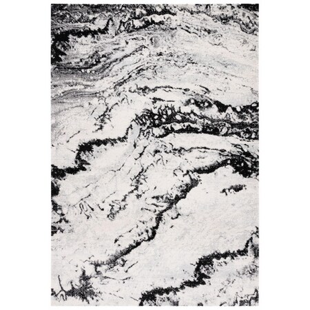 Safavieh 8 x 10 ft. Tulum Contemporary Power Loomed Rectangle Rug Ivory & Black TUL276A-8